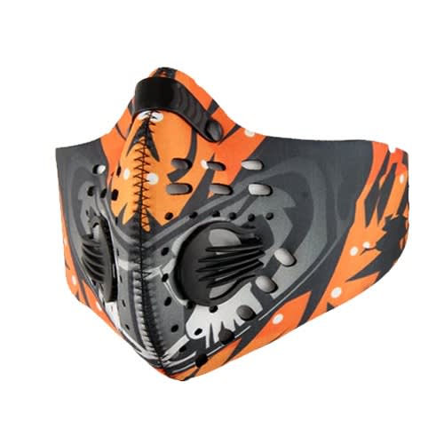 Washable Reusable Face Mask + Pm2.5 Mask Filter And Respiratory Valve- Orange