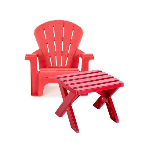 Kids Garden Table And Chair Set - Red