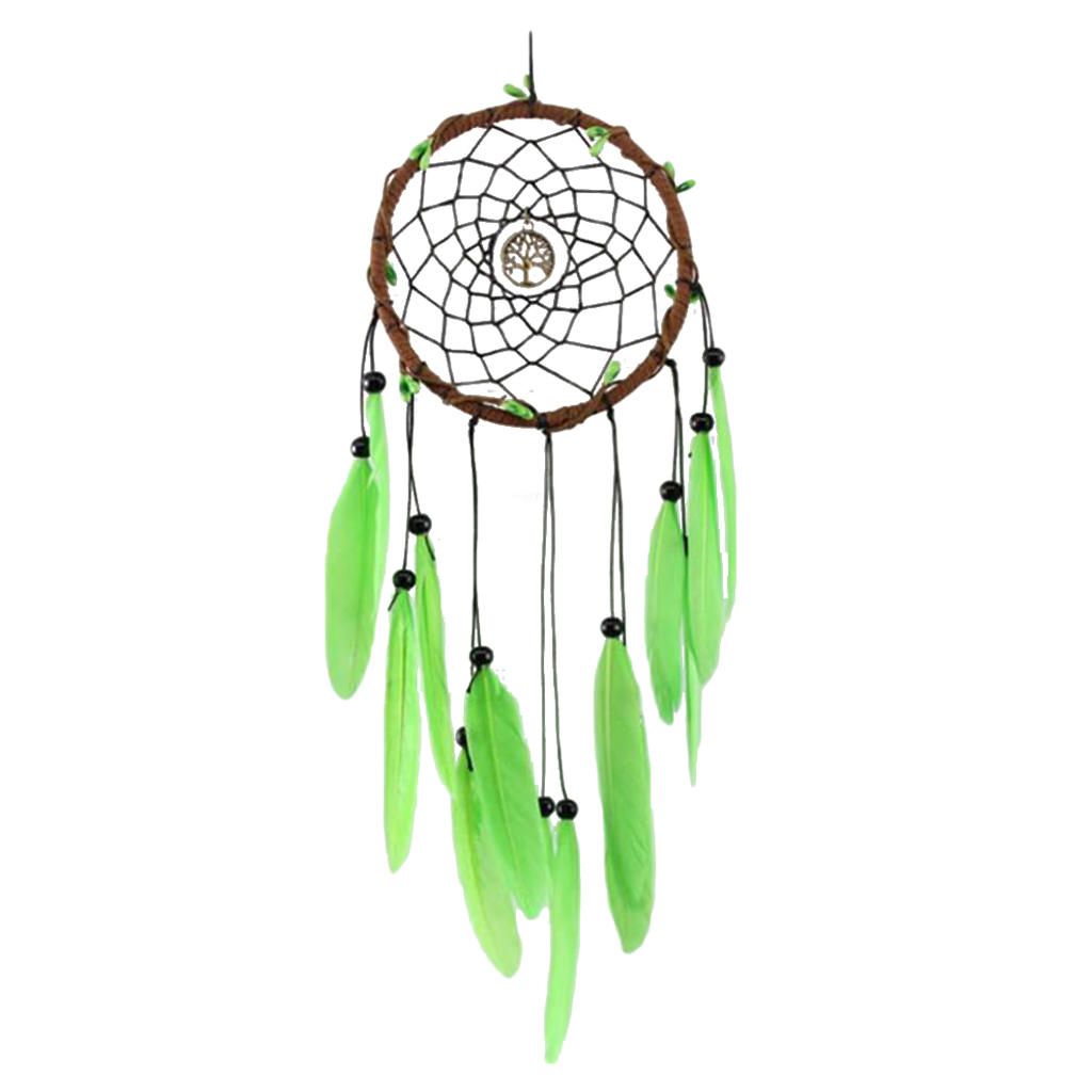 Handmade Green Feather Dreamcatcher Wedding Party Room Decoration