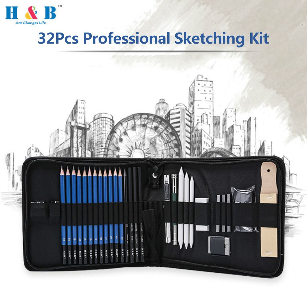 32pcs/Set Professional Drawing Sketch Pencil Kit Including