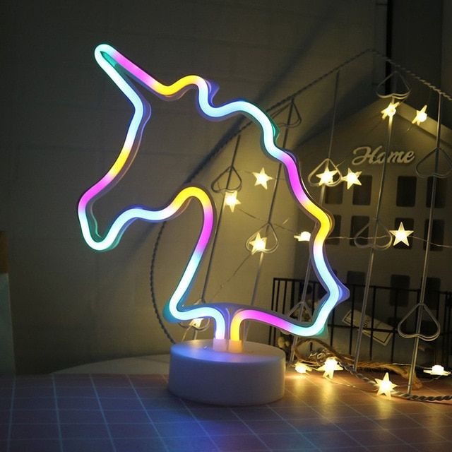 DSRAY Neon Led Unicorn Sign Night Light Flamingo