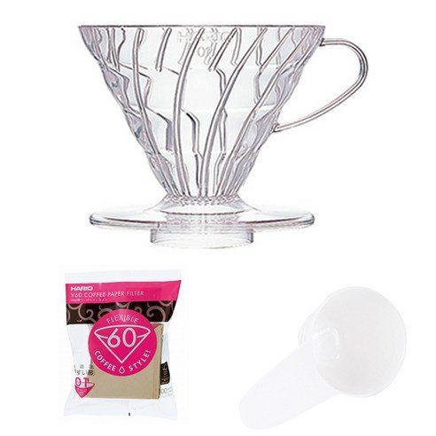 Hario V60 PP Dripper VD-01T + Filter Paper VCF-01-100M 100p