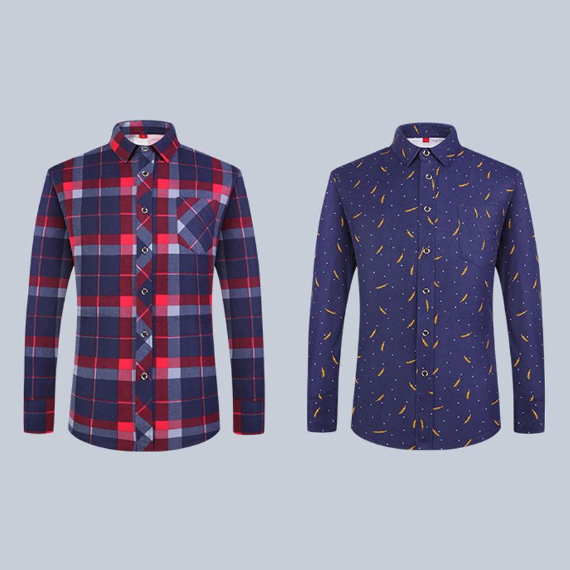 2 In 1 New Men's Casual Fashion Long Sleeve Shirt