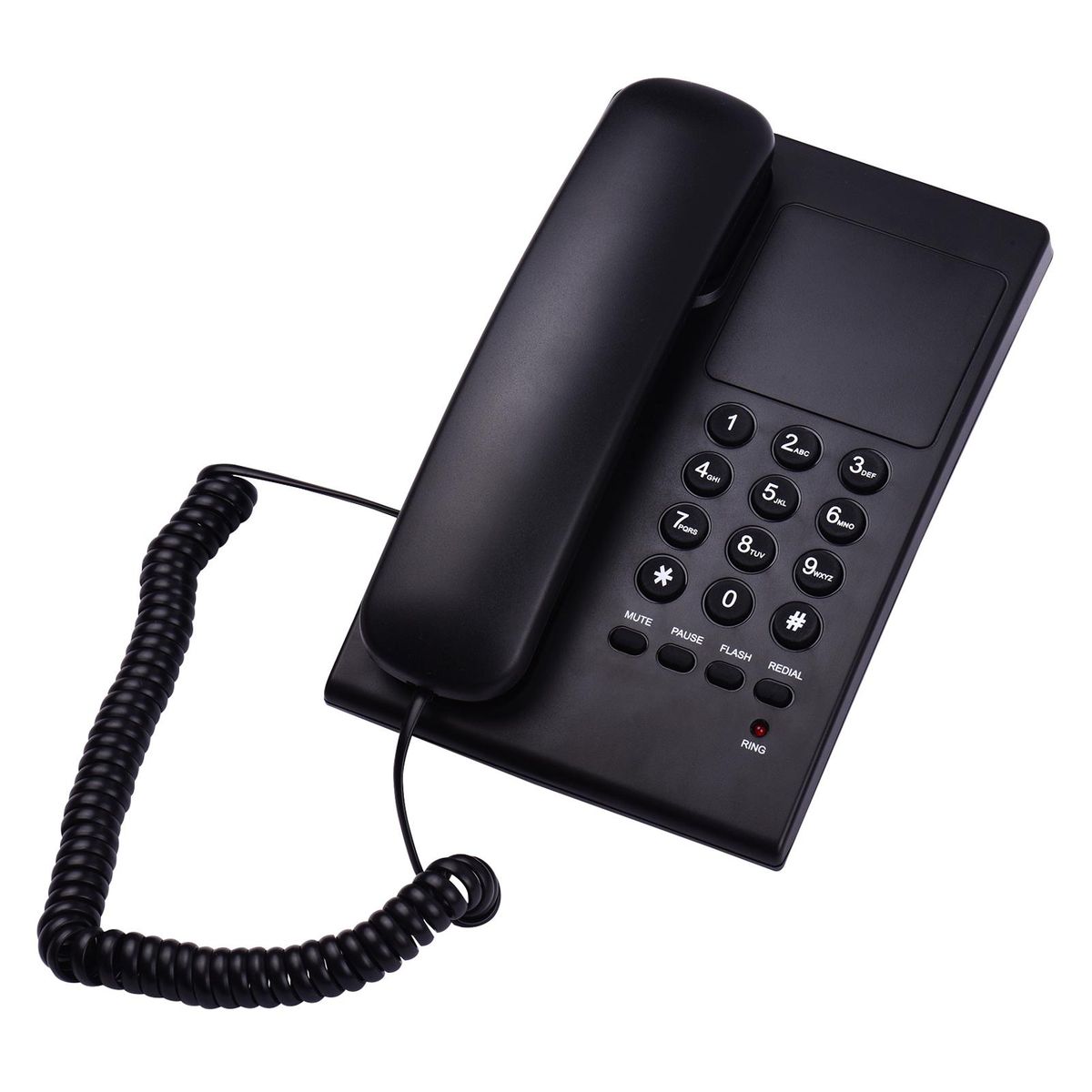 Black Corded Phone Desk Landline Phone Wall Mountable Telephone Support Ringer/Handset Receive Volume Control Flash Mute Function Redial for Hotel Office Business Home