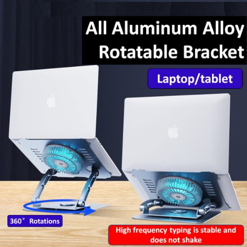 Laptop Stand Fold Adjustable Cooling Fan Desktop Holder