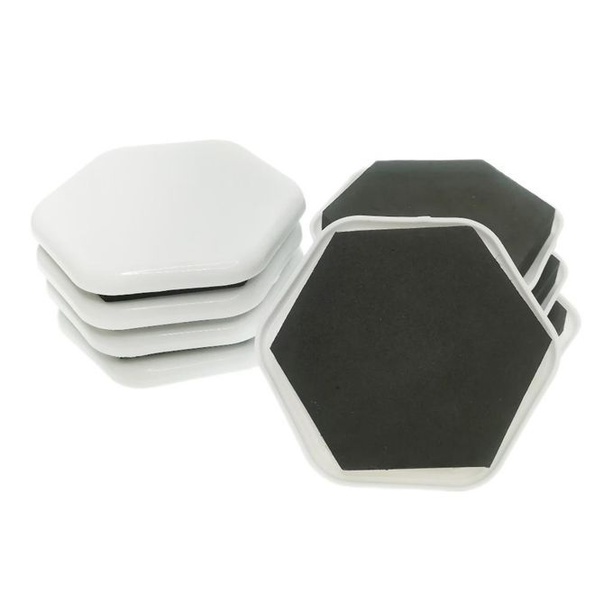 8 Pieces Furniture Slider Pads Movers White 7.5cm