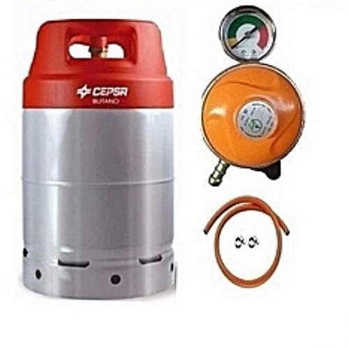 Gas Cylinder 12.5kg + Regulator + Hose & 2 Clips