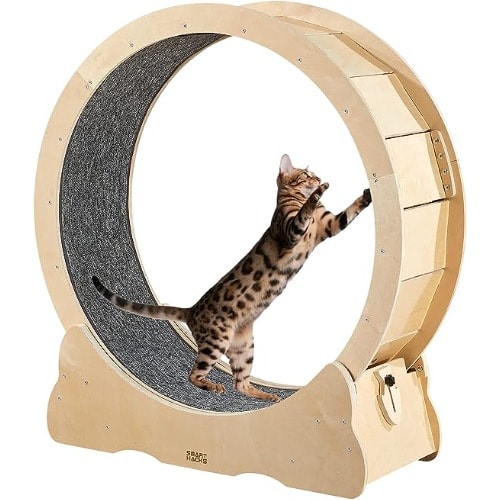 TD Cat Wheel Treadmill Wood Scratcher