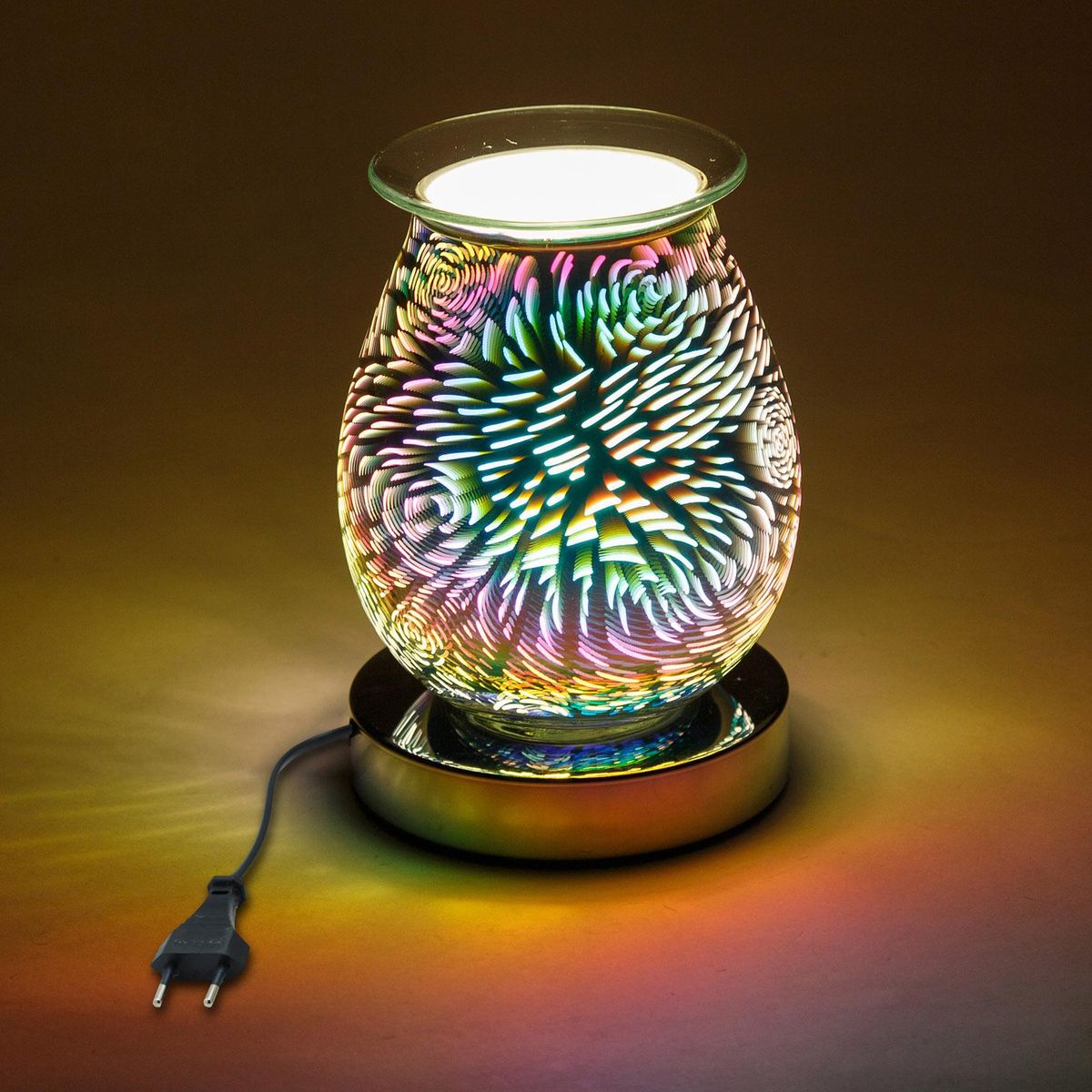 3D Glass Wax Warmer Night Light Touching Control Multi-Color Fragrance Light Home Bedroom Decor Light
