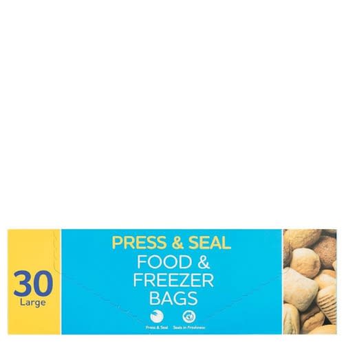 Press And Seal Food And Freezer Bags (large) 30-piece