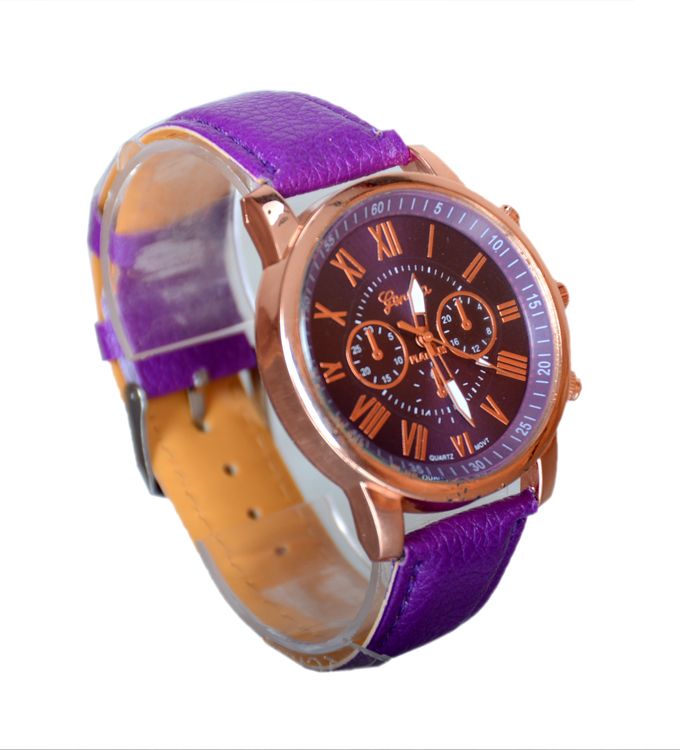 Ladies Exclusive Leather Wrist Watch - PURPLE