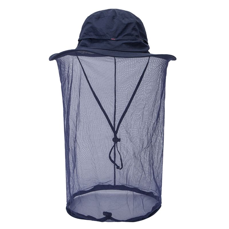 Outdoor Fishing Insect Proof Mosquito Hat Breathable Anti-bee Net Yarn Hat Camping Men Tactic Bucket Hat Panama Hat A0KA Royal Blue