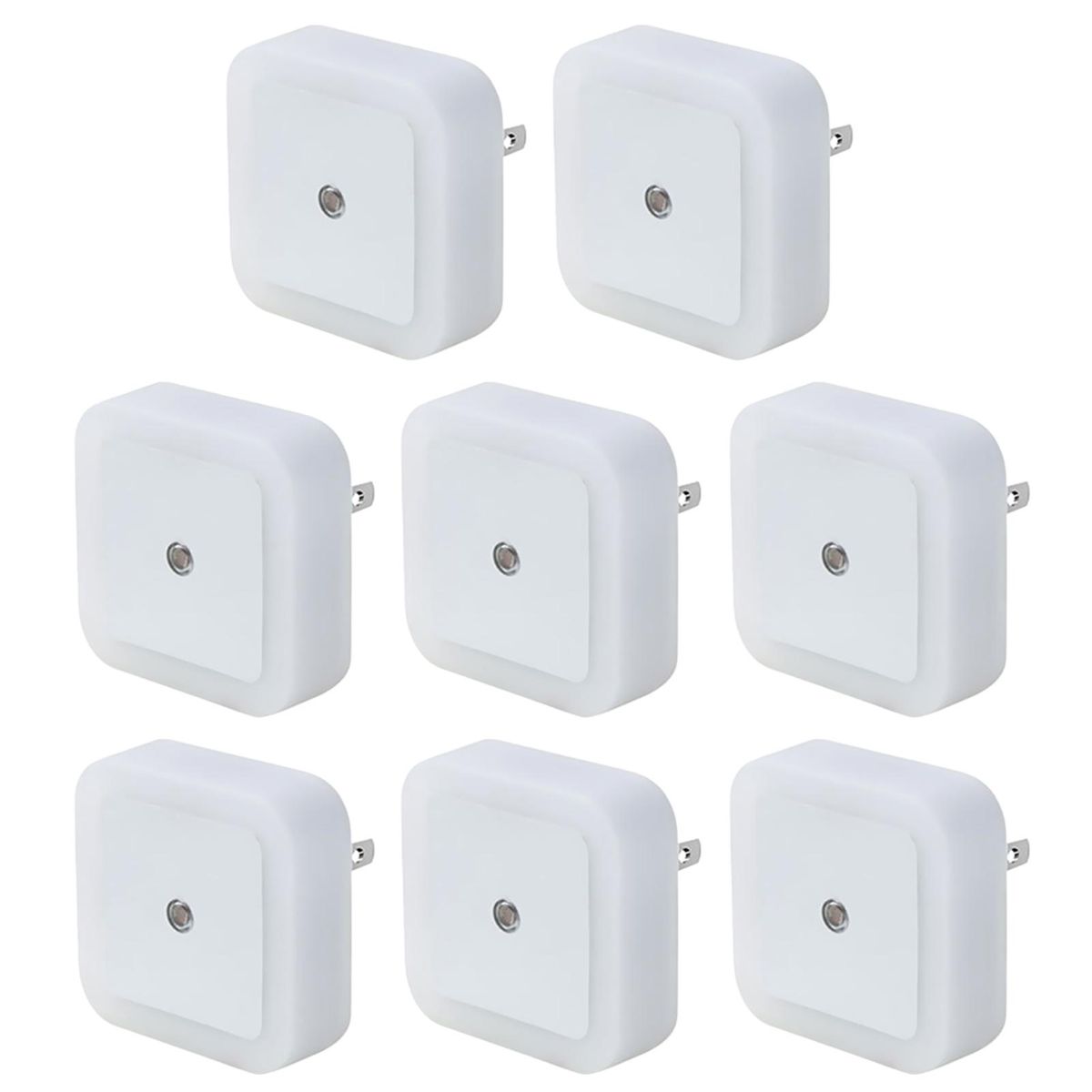 8PCS Plug-in LEDs Night Light with Auto Dusk to Dawn Sensors Lighting Control Nightlight for Bedroom Stairs Kitchen Hallway