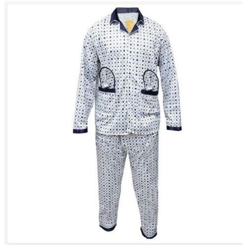 Men's Cotton Night Wear - Blue