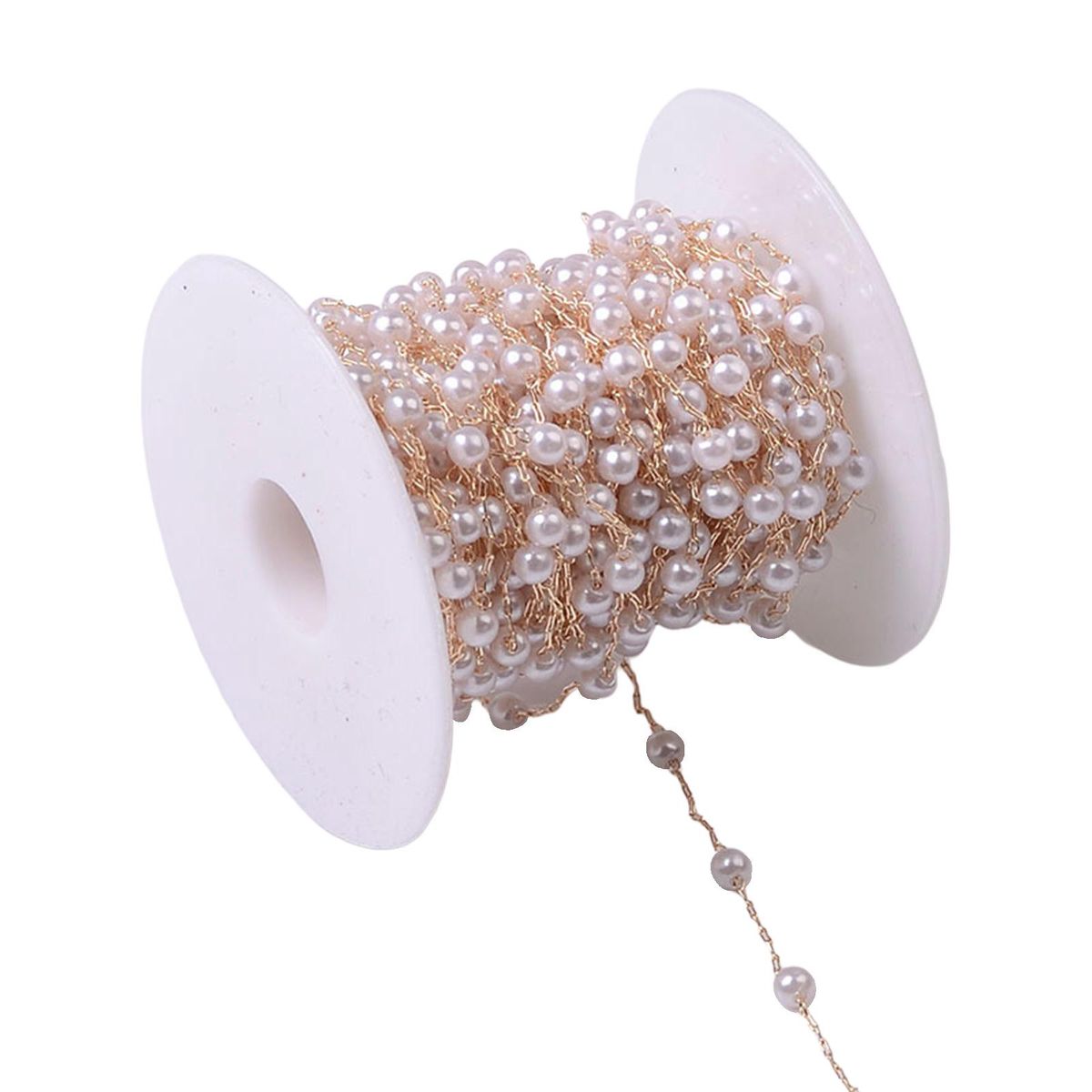 Pearl Copper Chain With Spool For Craft DIY Earrings Wedding Golden