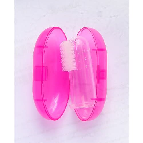 Finger Tooth Brush With Brush Case -Purple & water Color