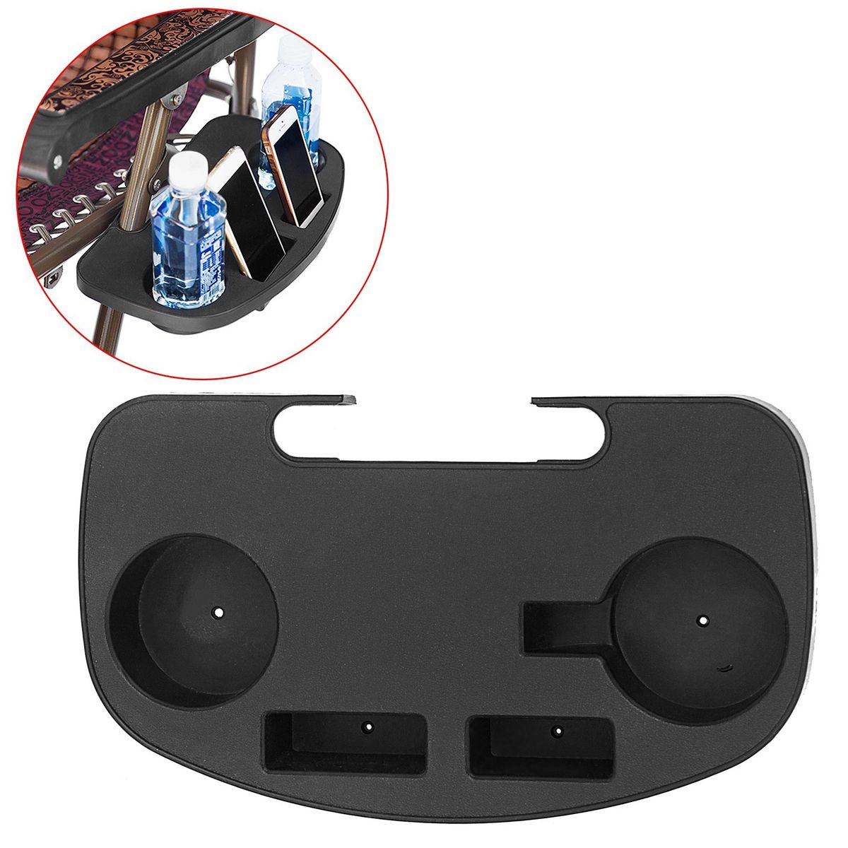 Portable Cup Holder Multifunctional Lounge Patio Chair Tray