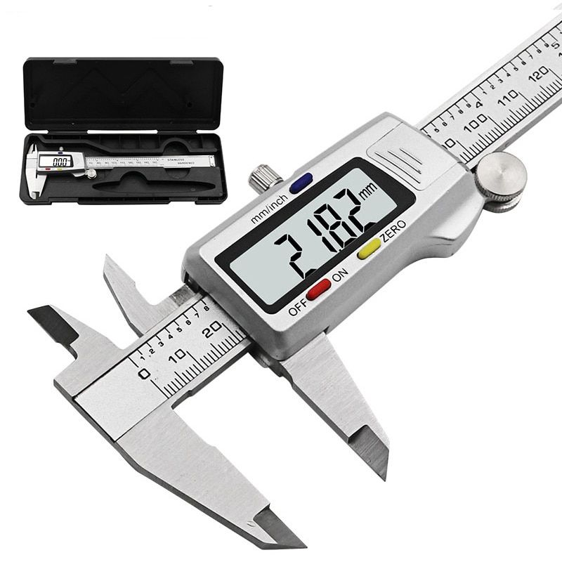 Stainless Steel Digital Caliper Micrometer  6" 150 Mm Messschieber Paquimetro Measuring Instrument Vernier Caliper With Box Stainless Steel