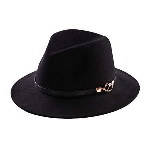 Fedora Belted Feddy Hat - Black