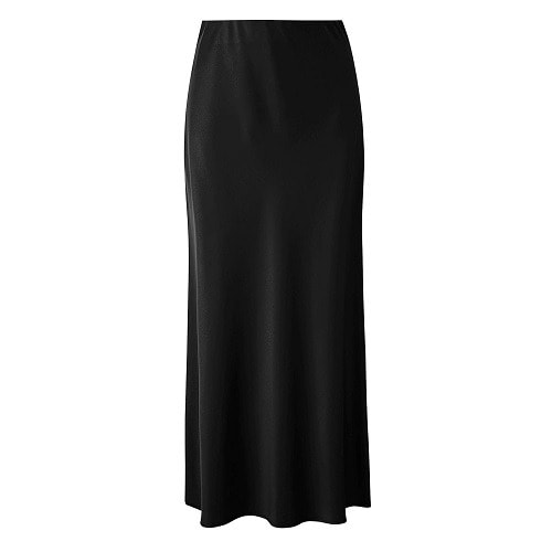 Capsule - Satin Column Midi Skirt - Plus Size 16 To 26 - Black