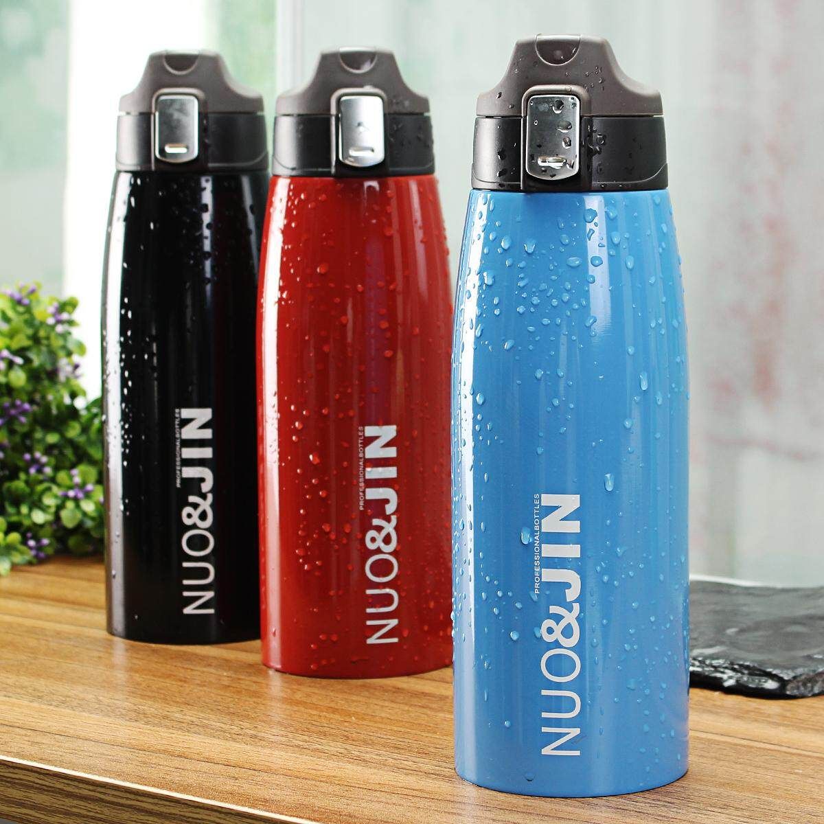 750ml/25oz Sports Stainless Steel Vacuum Drink Bottle Hot Ice Insulation Flask Blue