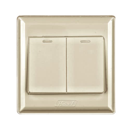 Himel, Switch, Advanced Series, 10 Ax, 250 V, 2 Gangs, 2-way, Gold || HWDA2S2G