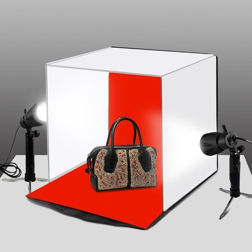 40cm Foldable Photo Studio Tent Softbox + FREE 5 Backgrounds + Couple LED Light Lamps