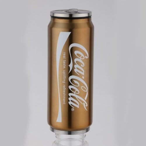 Coca Cola Double Wall Vacuum Flask With Insulated Thermos Stainless Steel - Gold