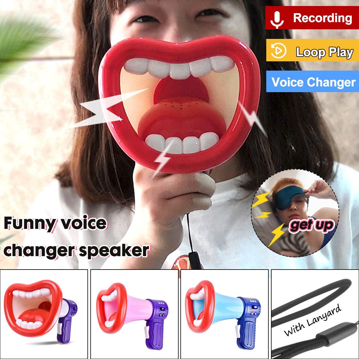 Voice Changer With Megaphone Function, Funny Handheld Loudspeaker For Kids Toy Blue