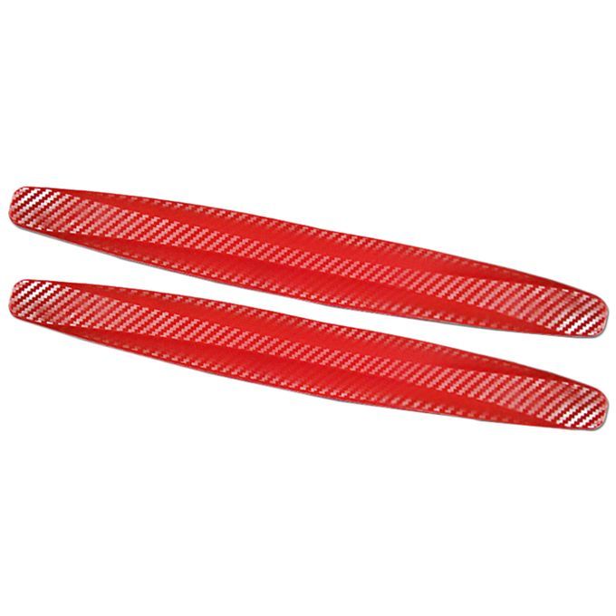 2Pcs Carbon Fiber Texture Car SUV Bumper Edge Guard-Red