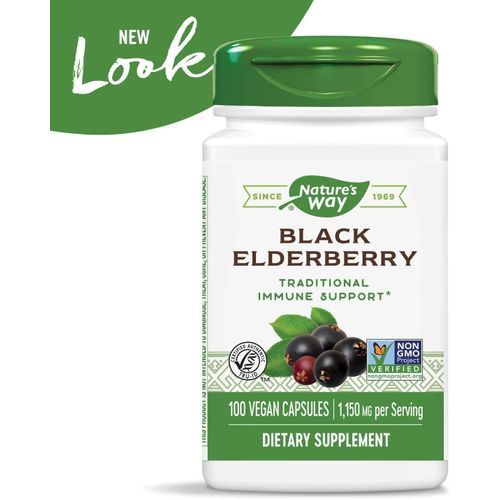 Black Elderberry, 1,150 Mg, Immune Support Non-GMO, 100 Caps