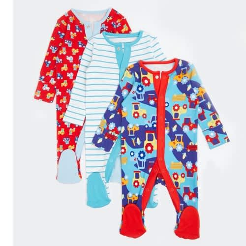 Unisex Baby Sleepsuits Set - 3 Pieces