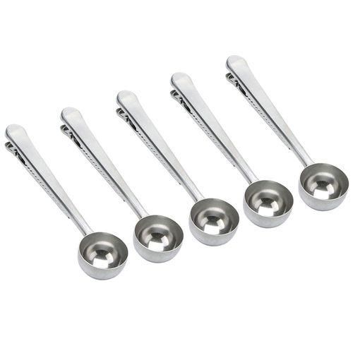 5Pcs Coffee Scoop Clip Tablespoon Stainless Steel