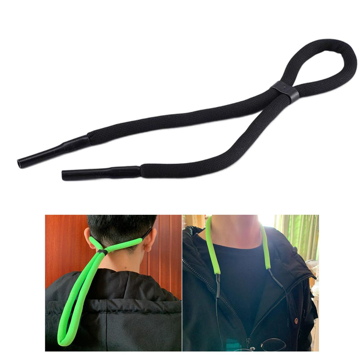 Floating Sunglass Strap Glasses Rope Neck Holder For Surfing Black