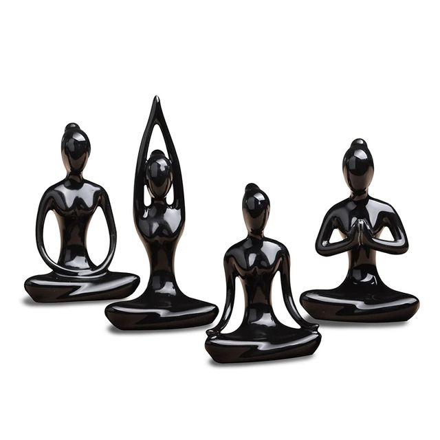 Ceramic Women Yoga Pose Statue