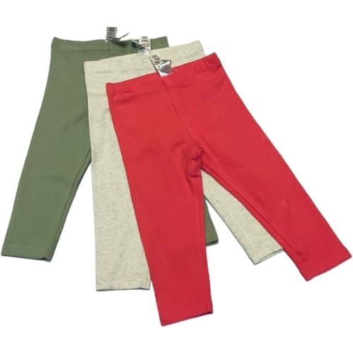 3 Pcs Girls Plain Colored Leggings