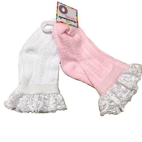 Girl's Textured Lace 2 Pairs Sock