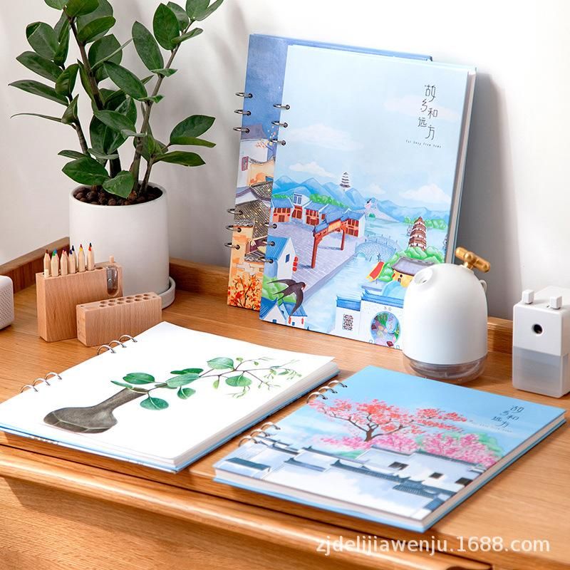 A4 Sketchbook Loose-Leaf Removable Sketch Color Lead Painted Loose-Leaf Picture Book Sketchbook Art Portable Sketch Picture Book