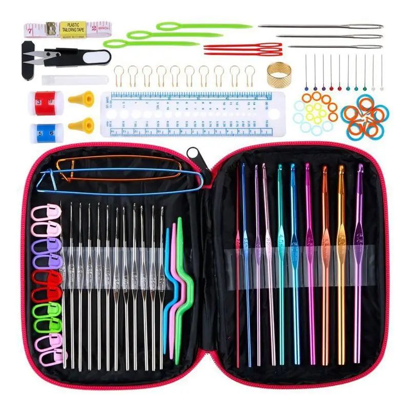 Crochet Hooks Set With Accessories + Storage Bag - 100 Piece Set