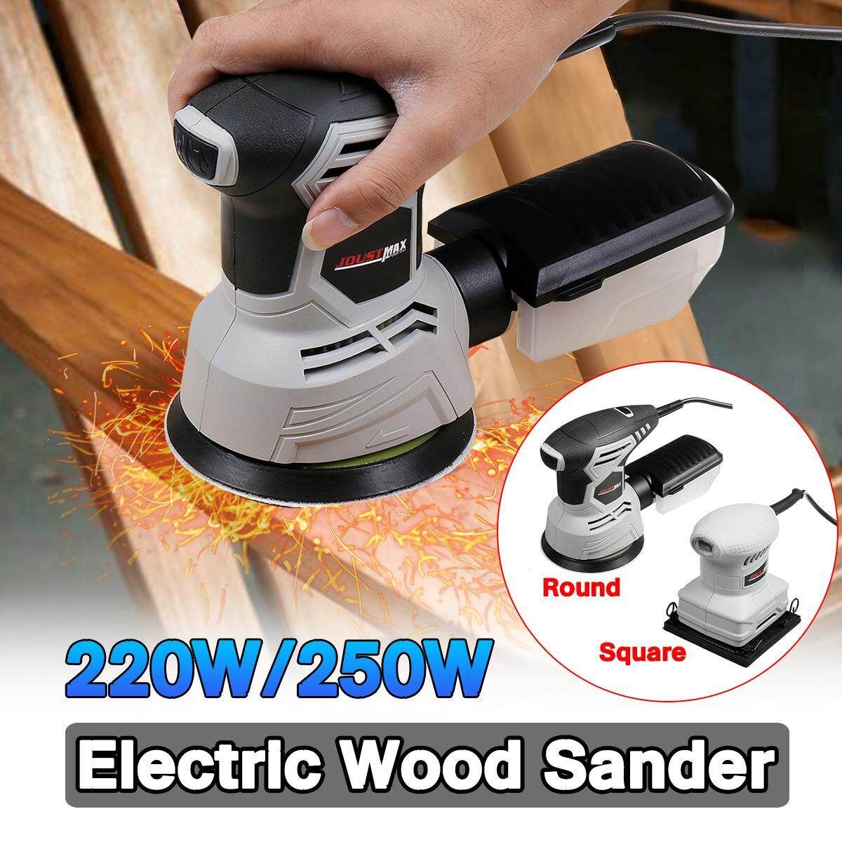 250W 125mm (5") Electric Palm Sander Random Orbital Belt Sander Sanding Tool DIY White