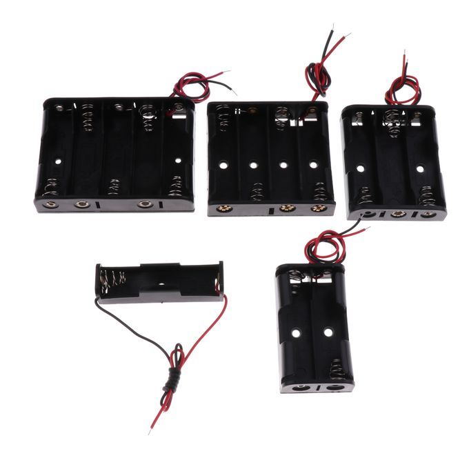 5Piece Plastic AA Battery Holder Storage Cases Protective Cover Box