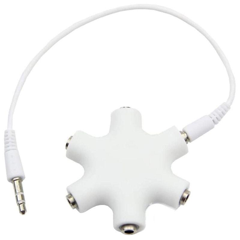 6 Ports 3.5mm Stereo Female Adapter With 3.5mm Audio Cable
