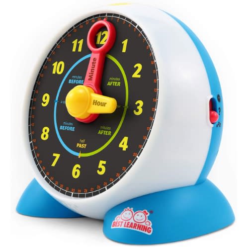 Educational Talking Clock: Time-learning Light-up Toy With Quiz & Sleep Mode Lullaby Music