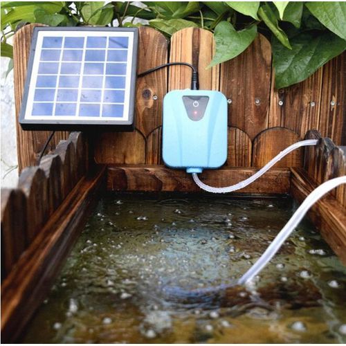 Solar Powered DC Charging Oxygenator Water Oxygen Pump Pond Aerator Aquarium Air Pump
