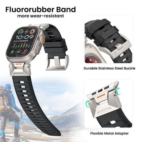 38/40/41mm Iwatch Silicone Rubber Steel Buckle Strap Band Series 9 8 7 6 5 4 3 2 1 Ultra
