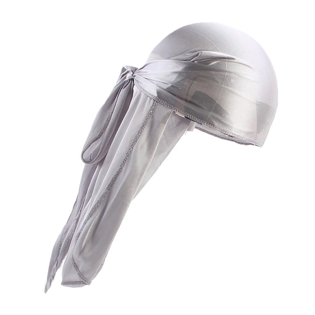 Bright Soft Silky Chemo Scarf   Muslim Turban Hat Durag Headwrap Black