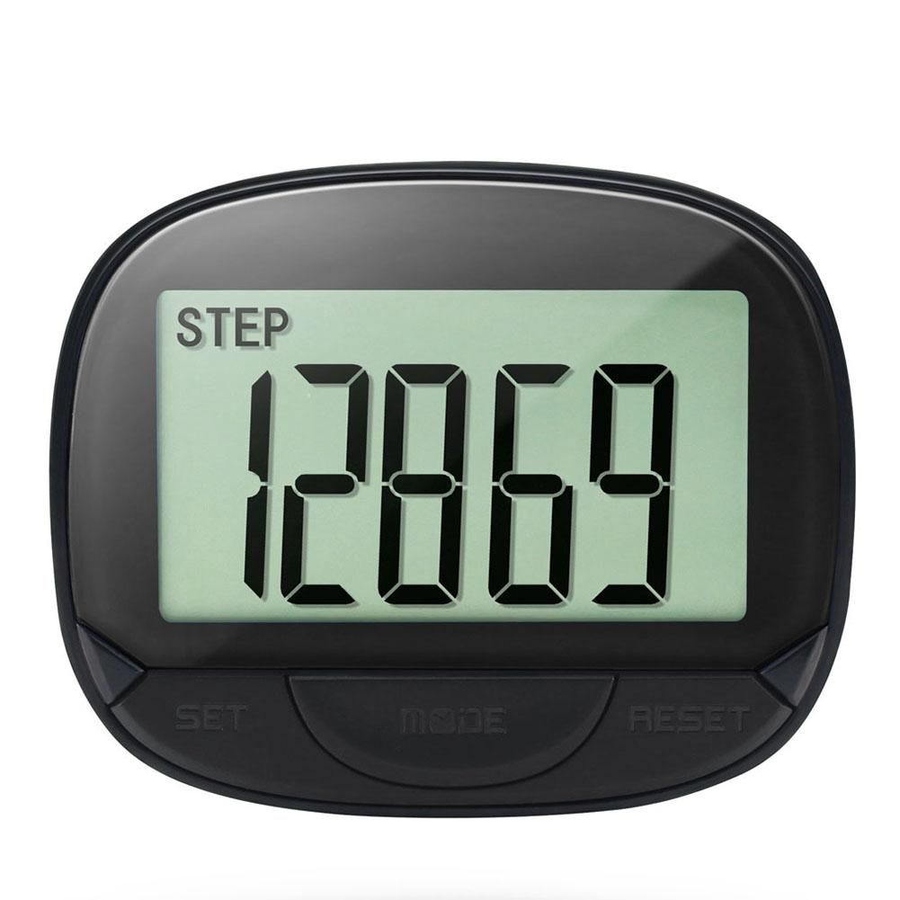 1Pcs Pedometer 3D Step Counter for Walking Portable Step Tracker Accurate Step Counter with Display-Black