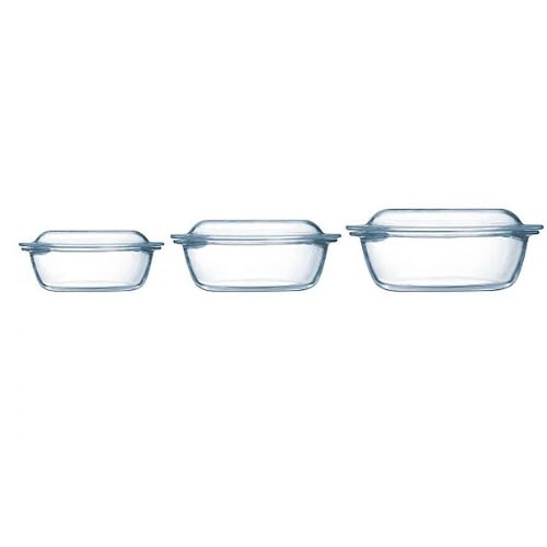 Essentials 3 Piece Glass Casserole Set