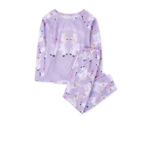 Girls Llama Cotton Snug Fit Pyjamas Sleepwear