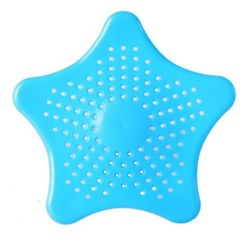 K707 Star Shape Silicon Bathroom Sink Drain Filter - Blue
